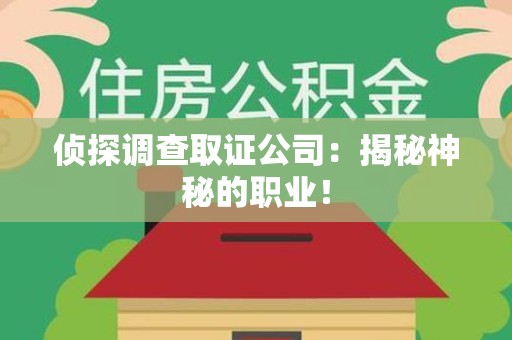 安远侦探调查取证公司：揭秘神秘的职业！