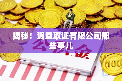 安远揭秘！调查取证有限公司那些事儿