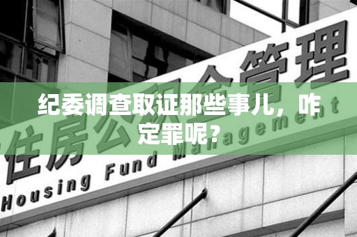 安远纪委调查取证那些事儿，咋定罪呢？
