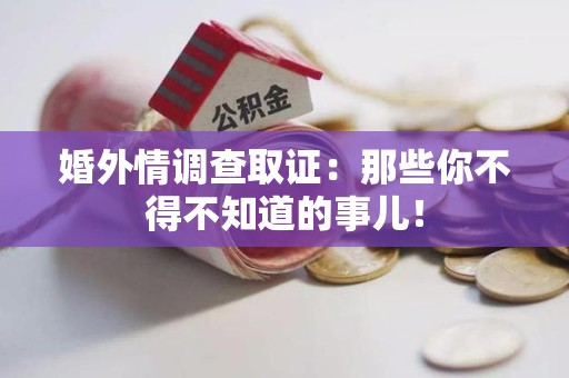 安远婚外情调查取证：那些你不得不知道的事儿！