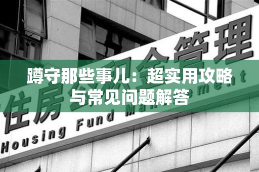 安远蹲守那些事儿：超实用攻略与常见问题解答