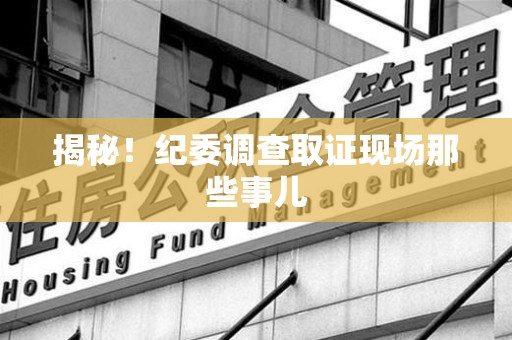 安远揭秘！纪委调查取证现场那些事儿