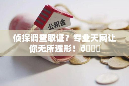 安远侦探调查取证？专业天网让你无所遁形！😎