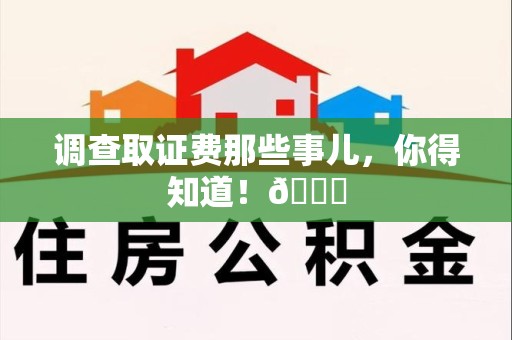 安远调查取证费那些事儿，你得知道！😎