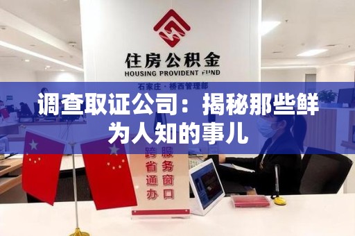 安远调查取证公司：揭秘那些鲜为人知的事儿