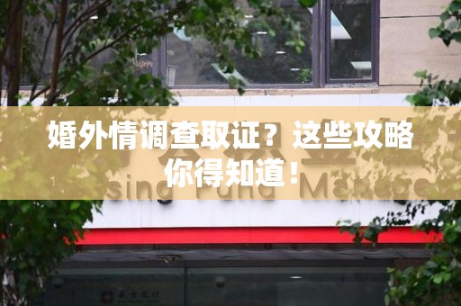 安远婚外情调查取证？这些攻略你得知道！