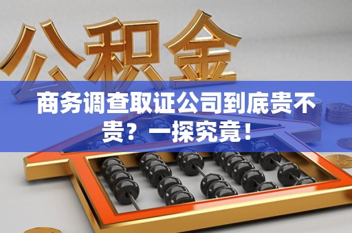 安远商务调查取证公司到底贵不贵？一探究竟！