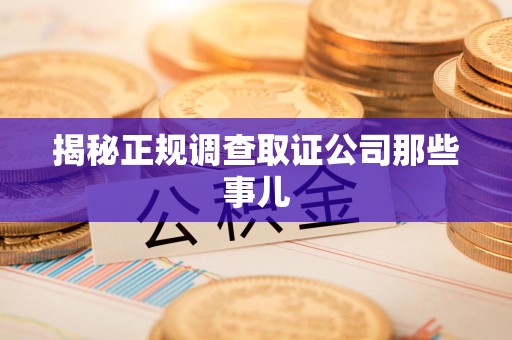 安远揭秘正规调查取证公司那些事儿