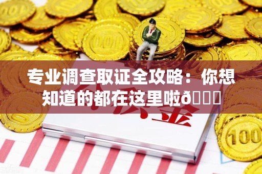 安远专业调查取证全攻略：你想知道的都在这里啦😉