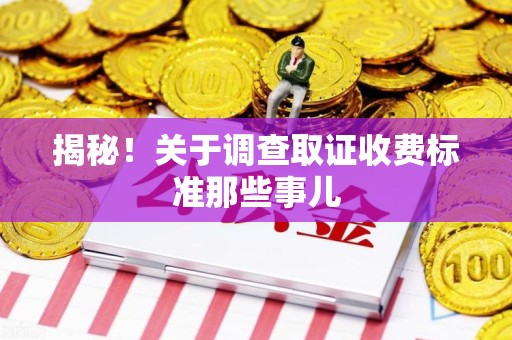 安远揭秘！关于调查取证收费标准那些事儿