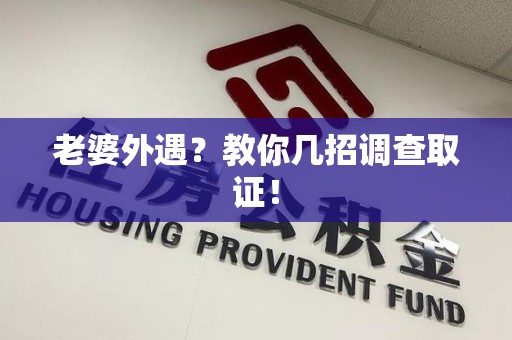 安远老婆外遇？教你几招调查取证！