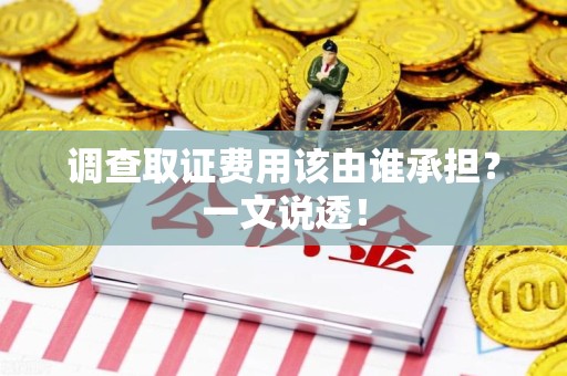 安远调查取证费用该由谁承担？一文说透！
