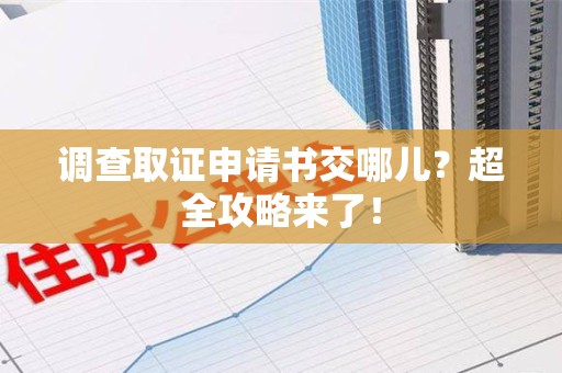 安远调查取证申请书交哪儿？超全攻略来了！