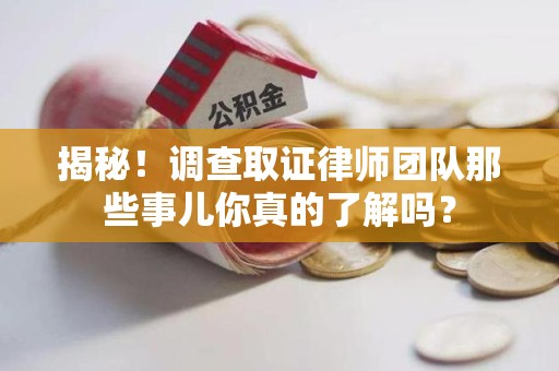 安远揭秘！调查取证律师团队那些事儿你真的了解吗？