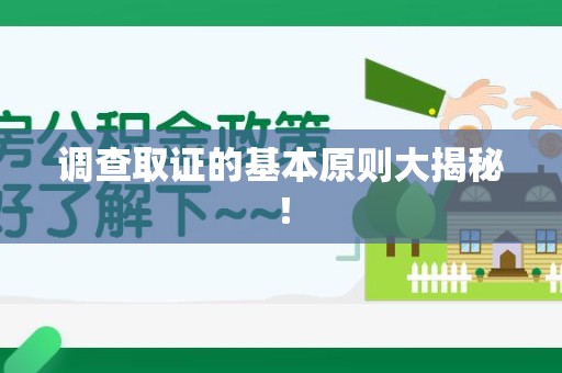 安远调查取证的基本原则大揭秘！