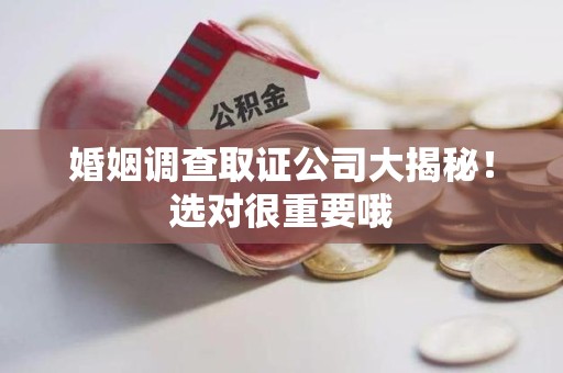 安远婚姻调查取证公司大揭秘！选对很重要哦