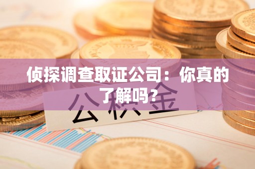 安远侦探调查取证公司：你真的了解吗？