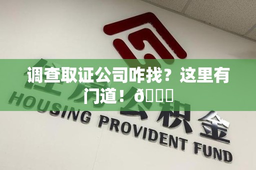 安远调查取证公司咋找？这里有门道！😎