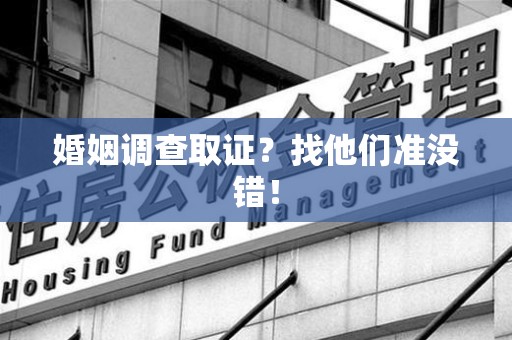 安远婚姻调查取证？找他们准没错！