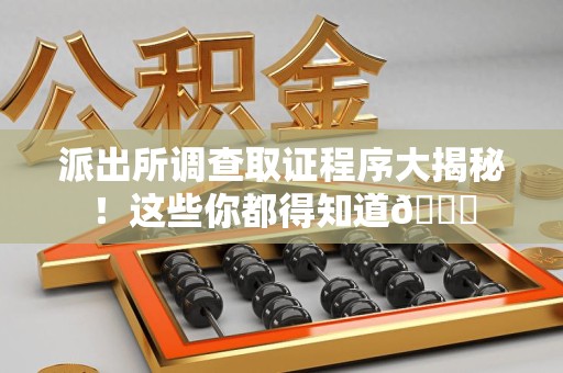 安远派出所调查取证程序大揭秘！这些你都得知道😉