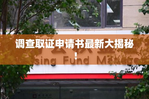 安远调查取证申请书最新大揭秘！